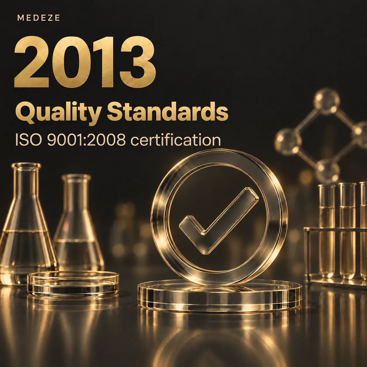 2013, Quality Standards: ISO 9001:2008 certification